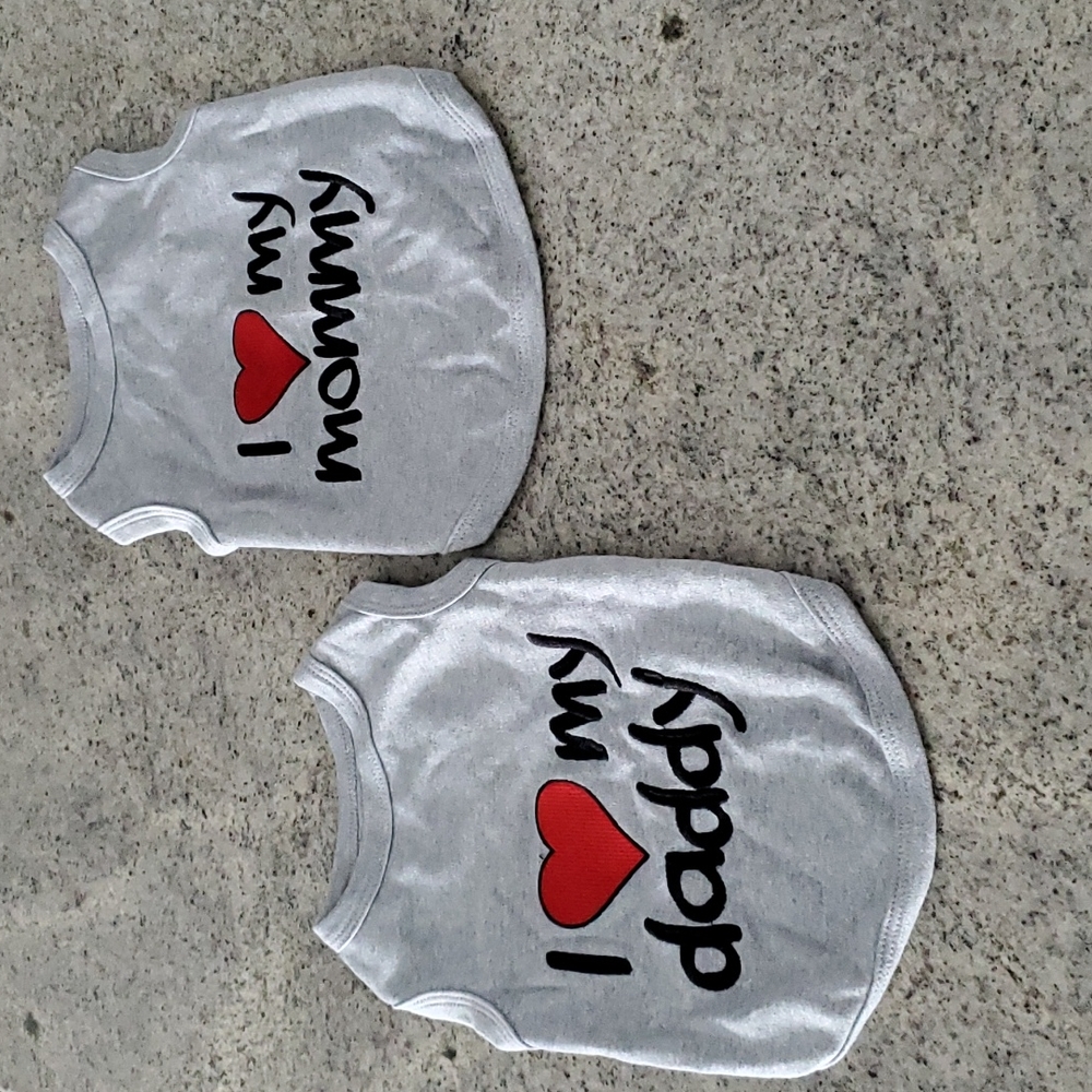 Parisian Pet bundle of 2...I ❤ Mommy, I ❤ Daddy Dog t-shirts!